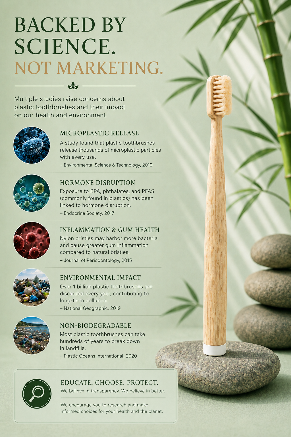 MORIAI Boar Bristle & Bamboo Toothbrush