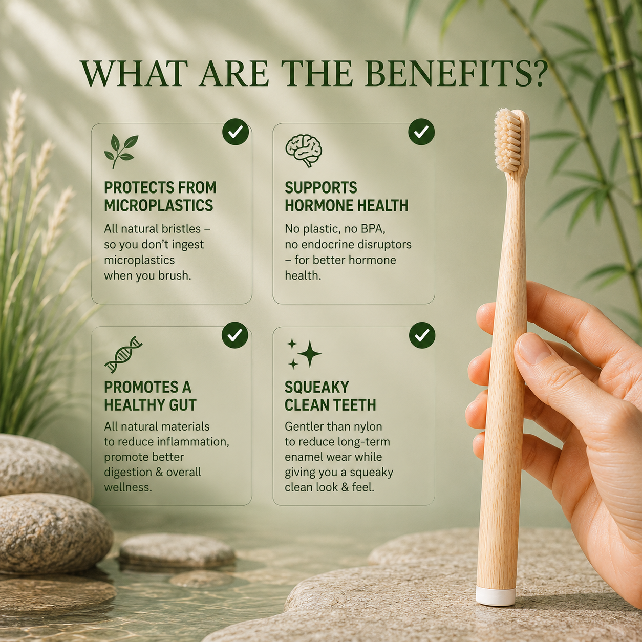 MORIAI Boar Bristle & Bamboo Toothbrush