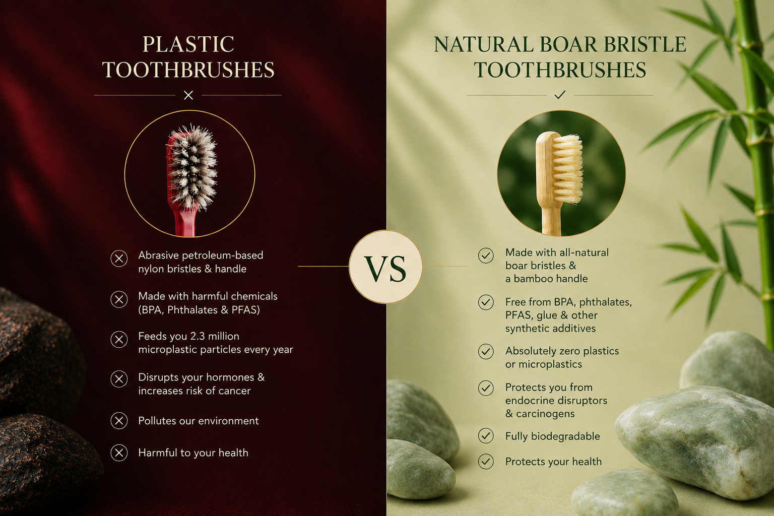 MORIAI Boar Bristle & Bamboo Toothbrush