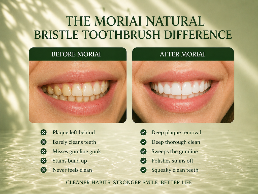 MORIAI Boar Bristle & Bamboo Toothbrush