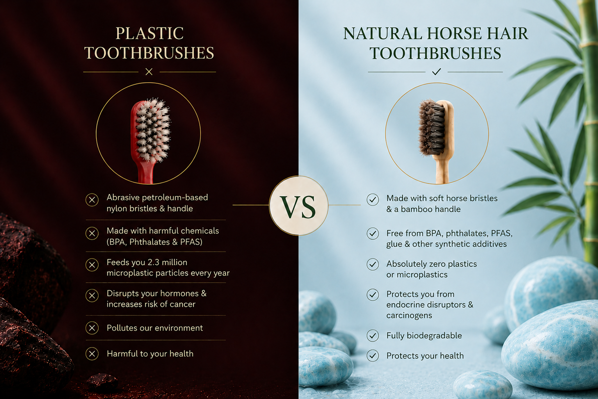 MORIAI Horse Bristle & Bamboo Toothbrush